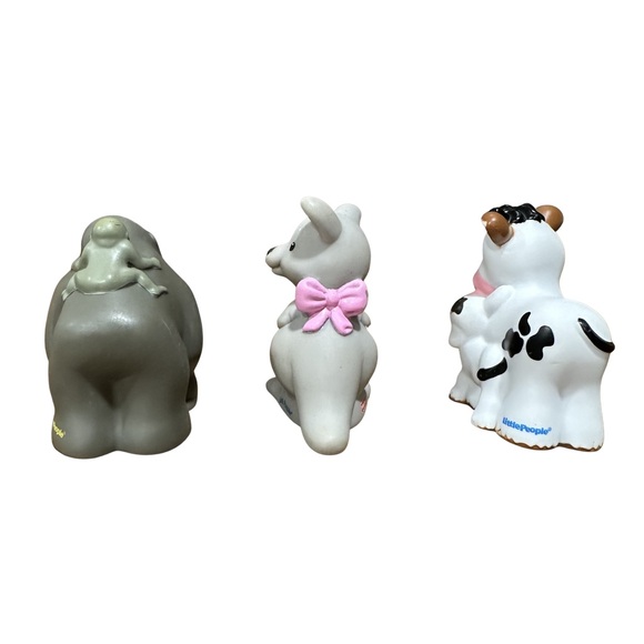 Fisher Price Little People Mama & Babies Vintage Gorilla Kangaroo Cow Lot of 3 - Picture 6 of 9